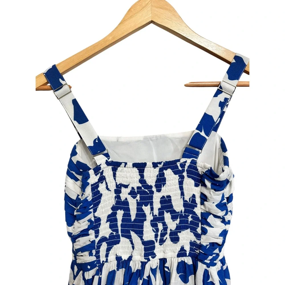 Abercrombie & Fitch Emerson tiered‎ maxi blue white dress XS Sleeveless
